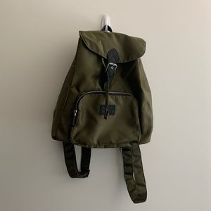 Nylon Army Green Mini Backpack